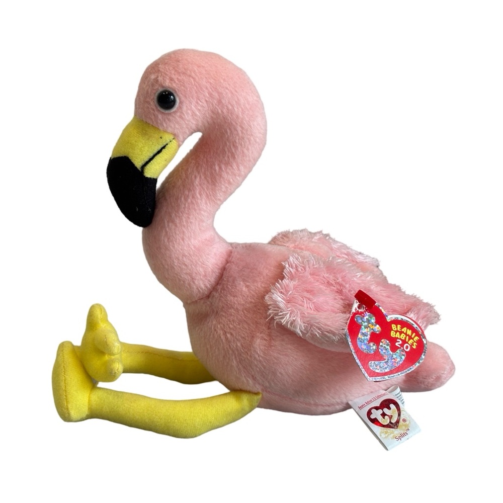 2008 TY Beanie Splits Pink Flamingo Plush